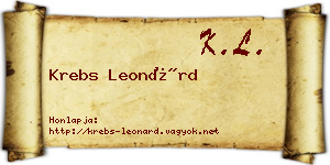 Krebs Leonárd névjegykártya