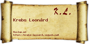 Krebs Leonárd névjegykártya