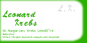 leonard krebs business card